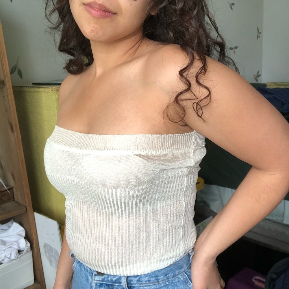 Vintage Adele Fado Shimmer Tube Top